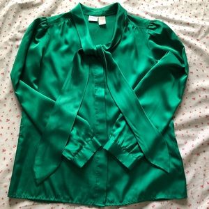 Vintage green polyester d’Armigene blouse